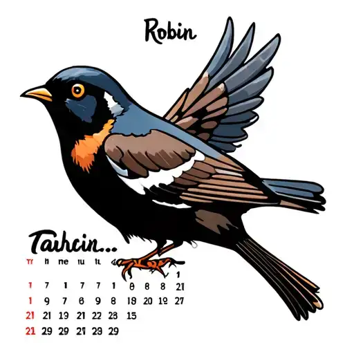 A Calendar Page But With The Name Robin Where The Month Name Would Usually Be