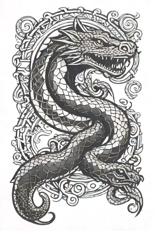 Crescent Moon And Snake