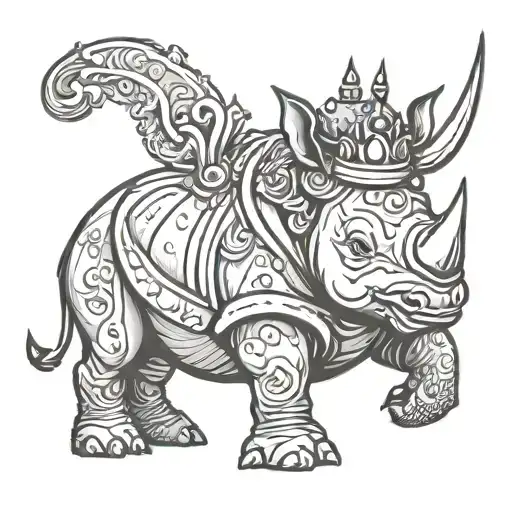 Rhino Wearing Crown