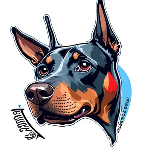 Doberman Head With Sharingan