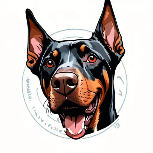 Doberman Head With Sharingan