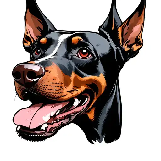 Doberman Head With Sharingan