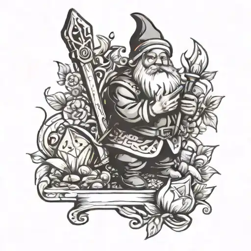 A Tarot Card With An Garden Gnome Ar Sleeve