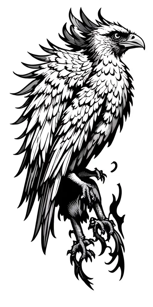 Phenix Bird Rising From The Ashes