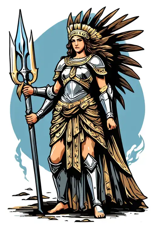 Athena In Armor Holding Spear