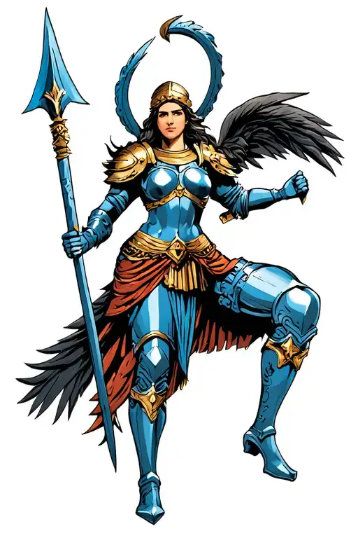 Athena In Armor Holding Spear