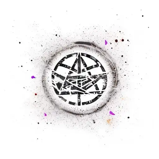 Anarchy Symbol Formed By Coffee Beans And Coffee Stains