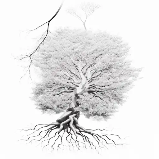 Tree Branches And Roots Growing Into Motherboard