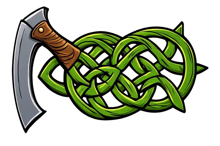 Celtic Knot With 1 Axe Embedded
