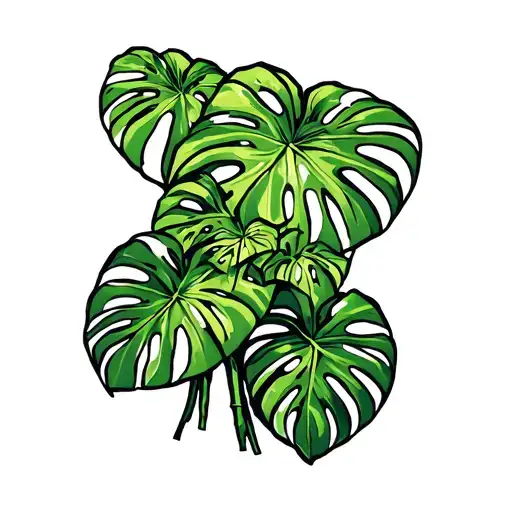 Bunch Of Monstera Plants Band Logo