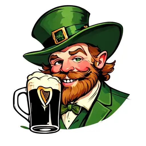 Leprechaun Drinking Guinness