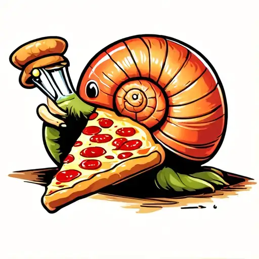 Snail Eating Pizza