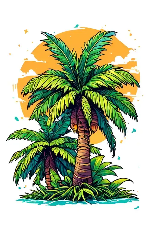 Happ Place Vertical Into A Palm Tree