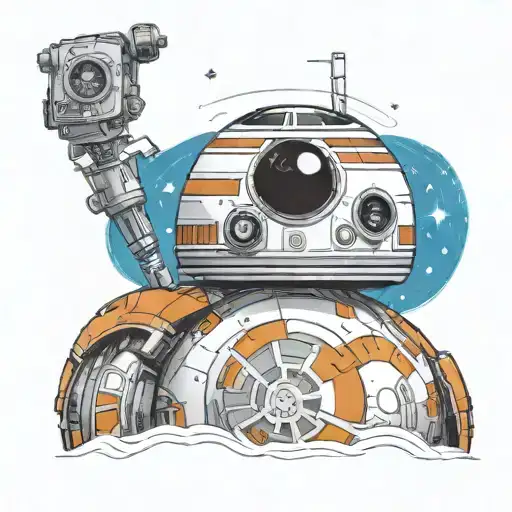 Bb-8 Droid From Star Wars In Pacific Northwest Indian Art Style