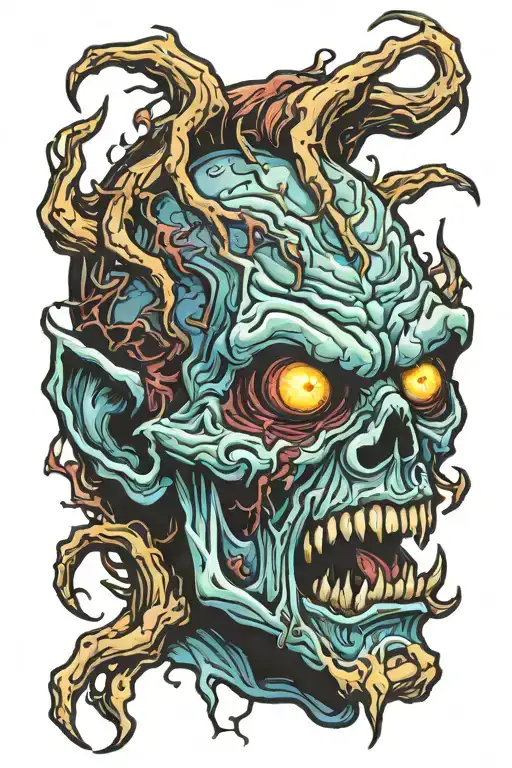 Scary Zombie Head - Demons Reaching