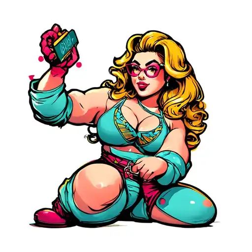 Thick Pin Up Cartoon Character