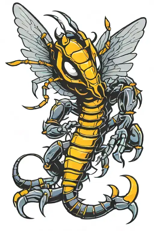 Scorpion With Wings Flying