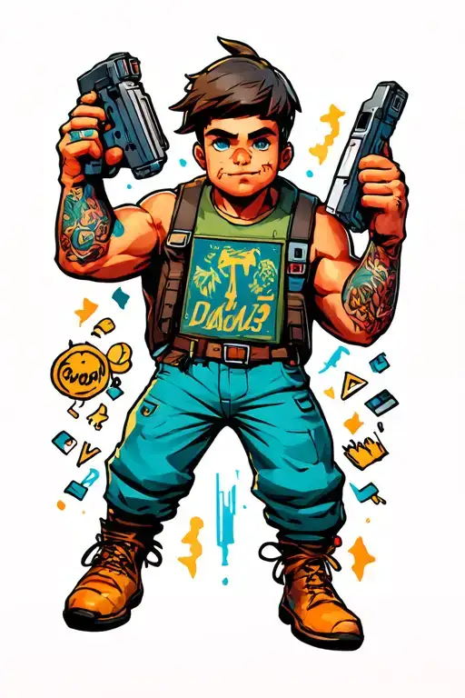 T1d With Game Character Surrounded