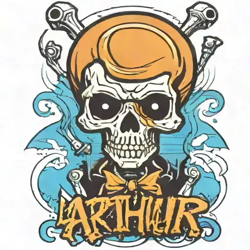 Creepy Skeleton With The Name Arthur Written