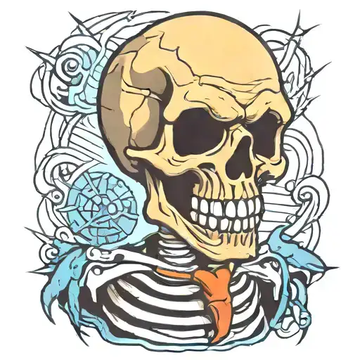 Creepy Skeleton With The Name Arthur Written