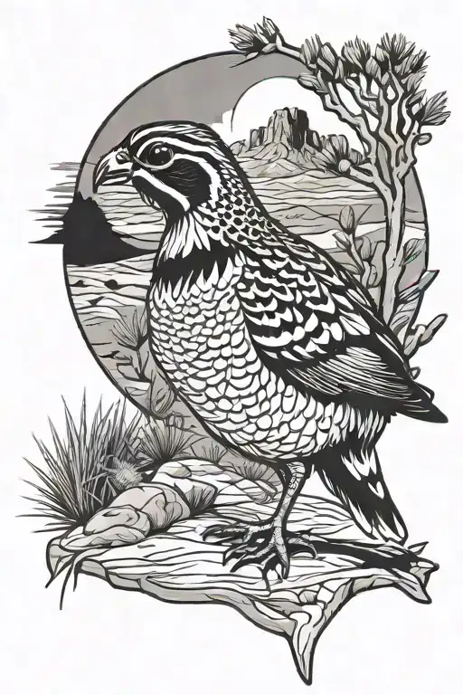 Desert Landscape Quail