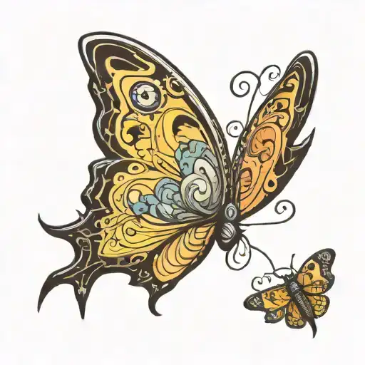 Chiron And Butter Fly With Lighting