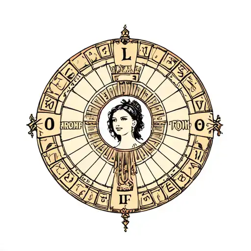 Lady Fortuna With Wheel Of Fortune Tarot Style