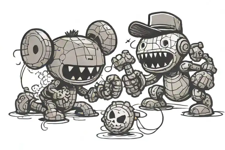 Two Sackboys Playing