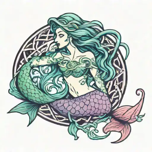 Mermaid Celtic Knot Intertwined