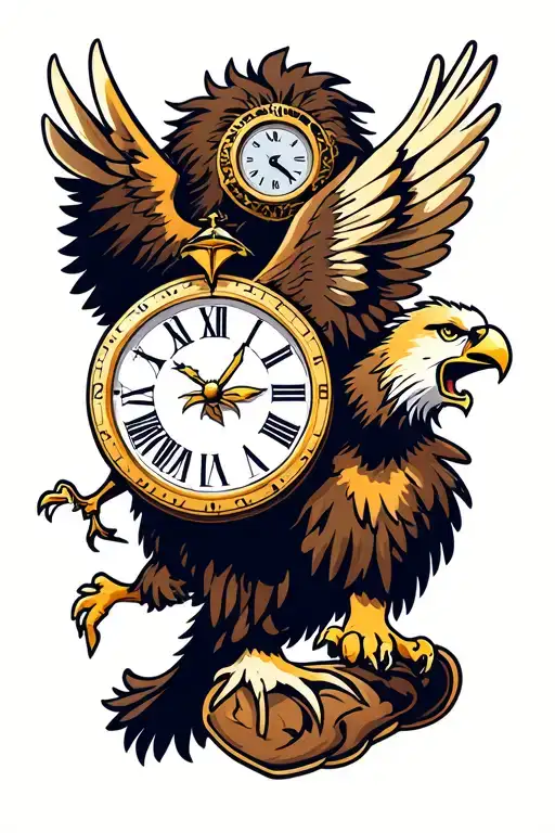 Lion Clock Eagle Soaring