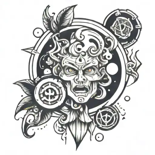 A Creative Tattoo Design Incorporating Psychology Symbols And Sensitivity Elements
