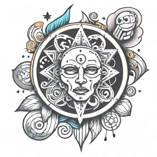 A Creative Tattoo Design Incorporating Psychology Symbols And Sensitivity Elements
