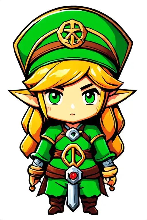 Link And Zelda Chibi Style
