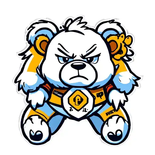 Grumpy Bear Carebear And Borderlands Vault Symbol