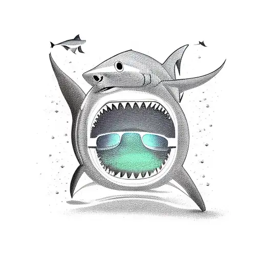 Shark With Sunglasses Drinking Beer