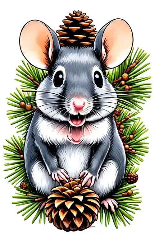 Mouse And Pinecone