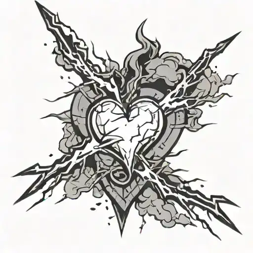 Lightning Strike Through Broken Heart