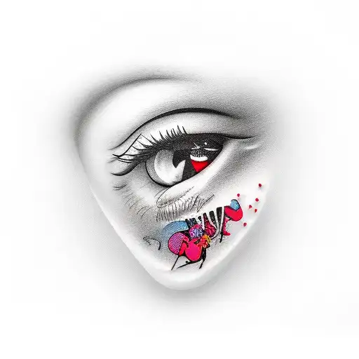 Above Knee Tattoo With Word Nara