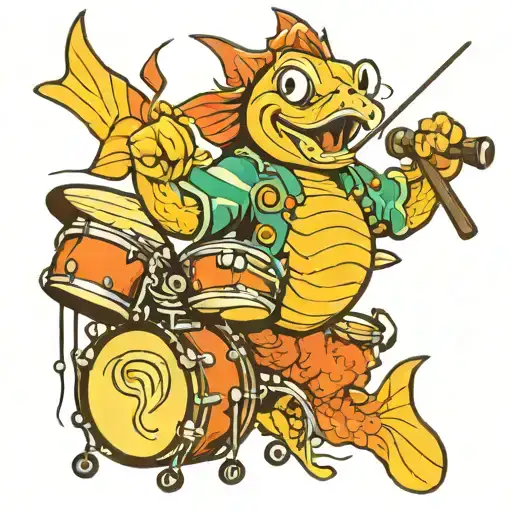 Fish Playing Drums