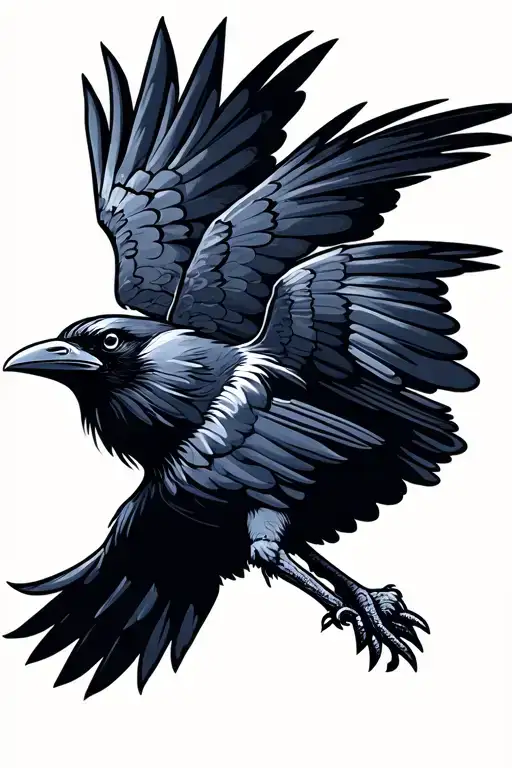 Raven Flying
