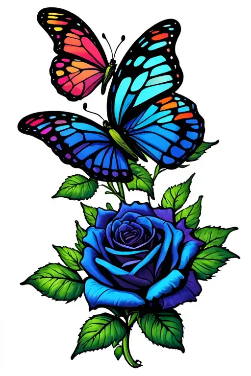 Roses And Butterflies