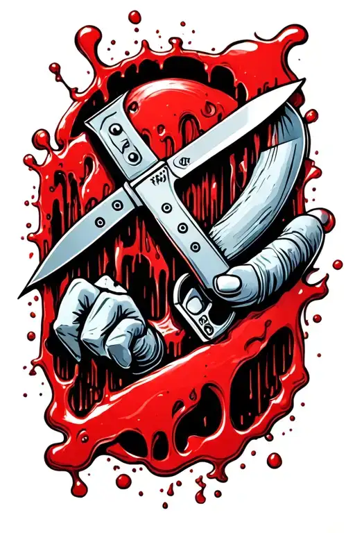 Knife Or Blade Cut Up The Arm Blood Pooring Out Must Be Realistic