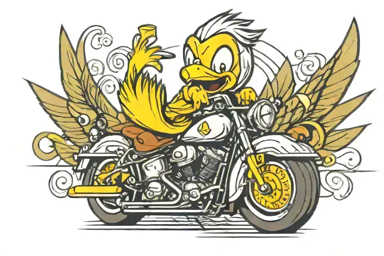 Tweety Bird Riding A Motorcycle