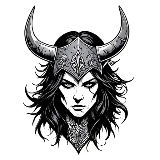 Nordic Gothic Dark Viking Tattoo Low-key Hel
