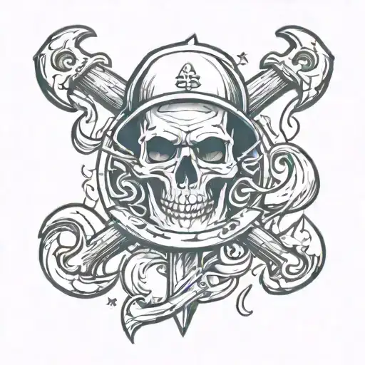 Anchor Hammer Skull And Demon