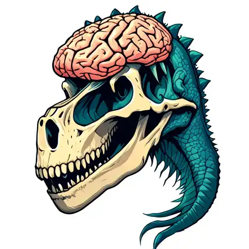 Dinosaur Skin Skull And Brain