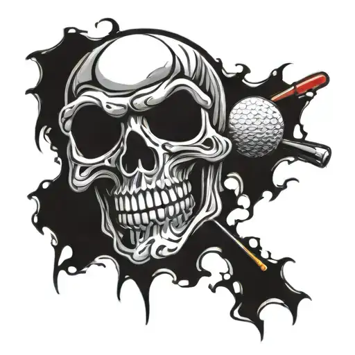 Skull With Golf Ball In It