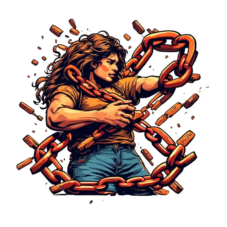 Breaking Chains Sobriety Freedom Standing With Clasped