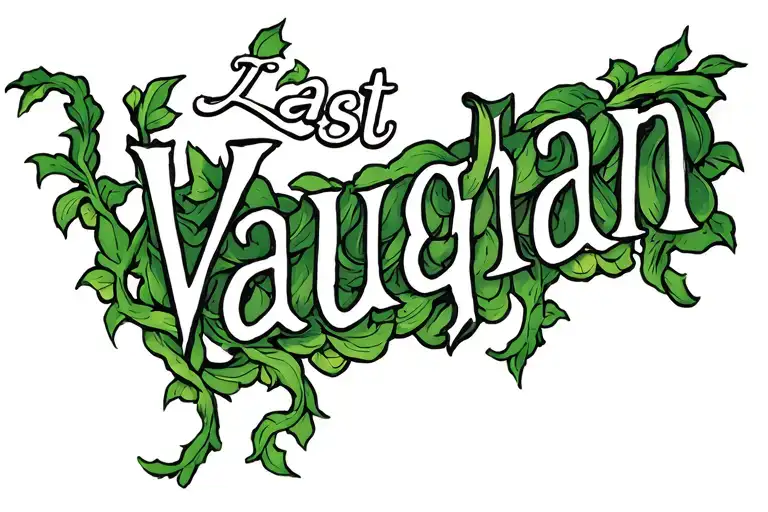 Last Name Vaughan With Vines Wrapped