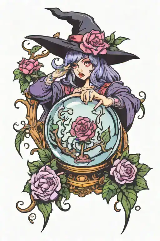 Witch Crystal Ball Flowers Taro